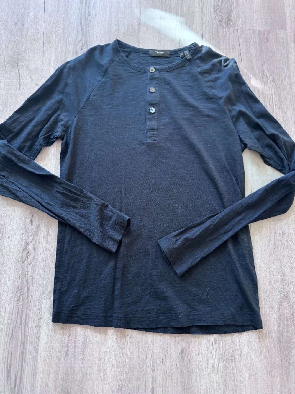 Theory Slub Cotton Henley Eclipse Navy XS